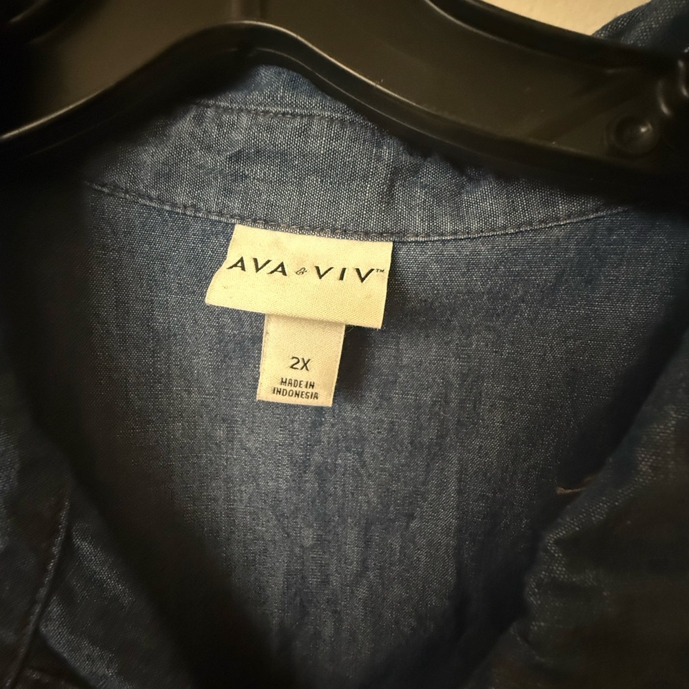 Ava & Viv Blue Denim Mini Dress - Picture 2 of 5